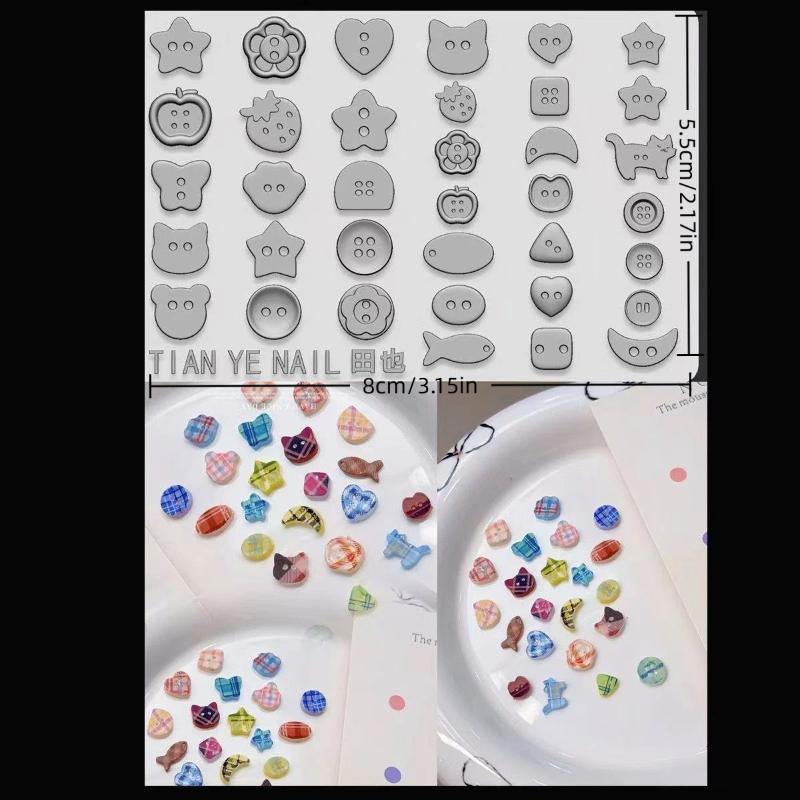 3D Soft Silicone Nail Ocean Mermaid Templates Nail Art Mold Goldfish Koi Buttonscarves Cartoon Template For Nail Diy Accessories