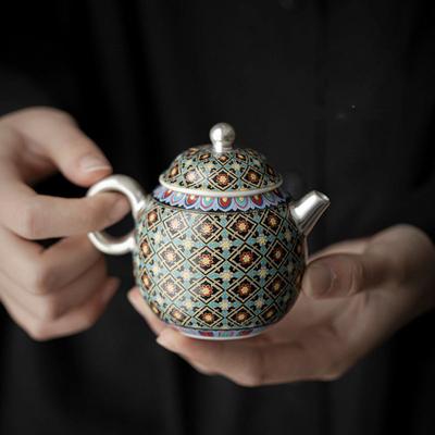 Дуньхуанская керамическая чайная церемония Серебряная позолоченная набор для кунг-фу Древний стиль Домашнее заваривание Фиолетовая глиняная чаша Подарок для любителей чая