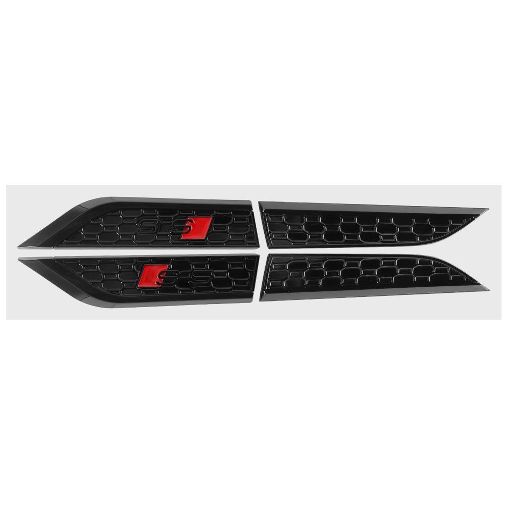 2pcs ABS S5 SLINE ABT Badge Car Fender Side Wing Emblem Sticker For 6Q quattro A4 A5 A6 A7 A8 Auto Modification Accessories8E
