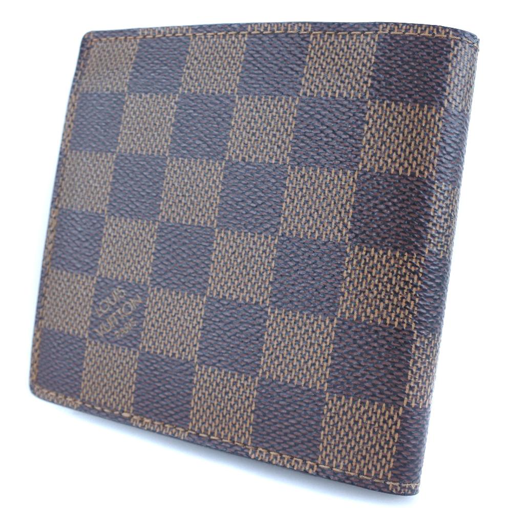 Louis Vuitton Кошелек Marco Bi-Fold N61675 Коричневый холст Damier мужской Б/У