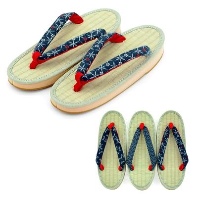 Takeharu Гэта Сделано из Сделано из татами Рогоз Резина Индиго Краска Женские Сандалии, Япония, Маты, Трава, Подошва, Средний, Овальный,