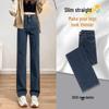 Women's High-Waist Straight Leg Jeans - 2025 Slimming Style for Spring & Autumn