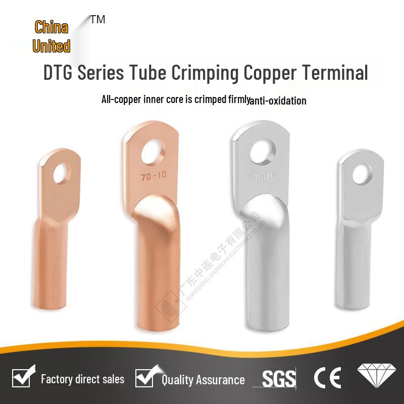 DTG Purple Copper Wire Terminal Connector: Crimp Tube Lug for Electrical Cable.