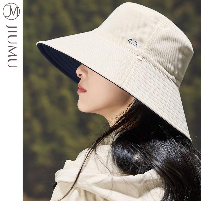 JIUMU Sun Protection Hat for Women, Sun Visor Hat, Sunhat, Fisherman Hat, Cooling Hat, Summer Outdoor Face-Covering UV Protection Hat for Wome