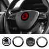 2025 New ABS Car Steering Wheel Emblem Badge Sticker Decals For Skoda Octavia Superb Rapid Kodiaq Karoq Fabia Kamiq Enyaq Citigo