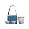 Ceramic Travel Tea Set with Landscape Design