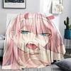 1 шт. Пледа из фланели с принтом Зеро Ту из DARLING in the FRANXX, Высокое качество, Для всех сезонов, Декор для дома, Тепло и уют, Идеально для рождественских подарков