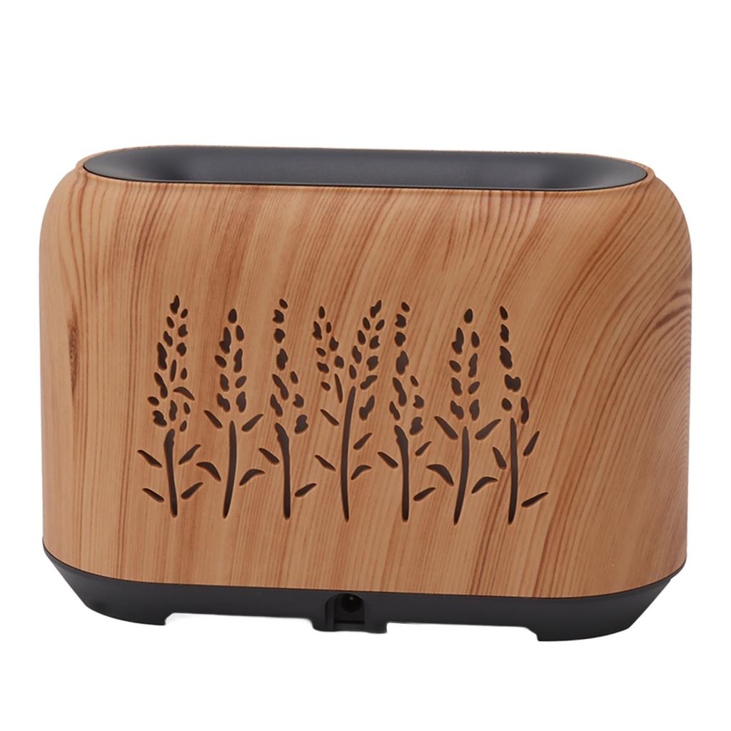 Ультразвуковой увлажнитель воздуха с эфирным маслом USB, имитирующий пламя вулкана, ароматерапия, расширяющая ароматизатор для дома, светлое древесное зерно