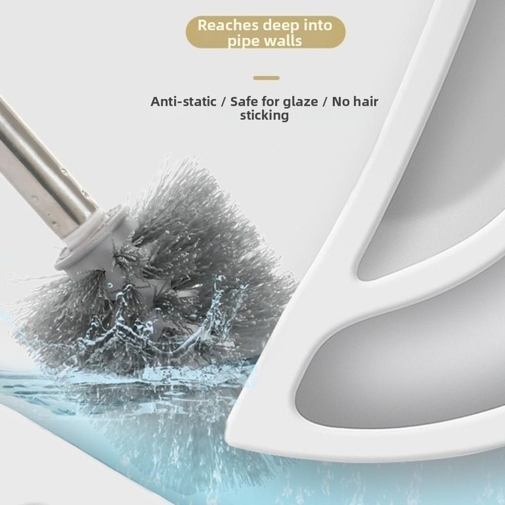 Ergonomic Wall Mount Toilet Brush Set Durable Bristles Bathroom Cleaning Tool Shower Area
