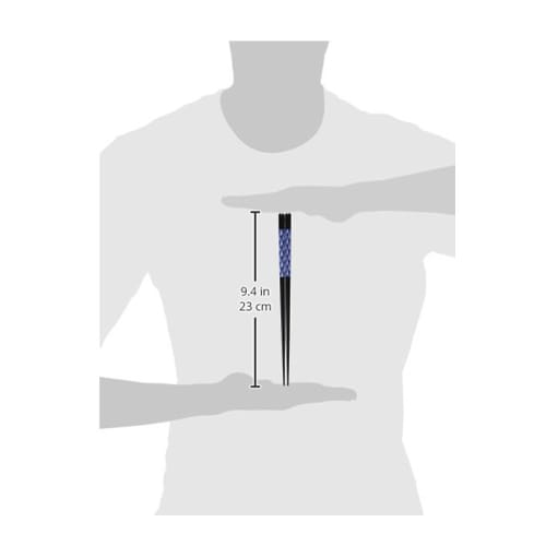 Ishida Japanese-Made Chopsticks, Set of 5, Indigo Finish, Dishwasher Safe, Natural Wood, 23cm