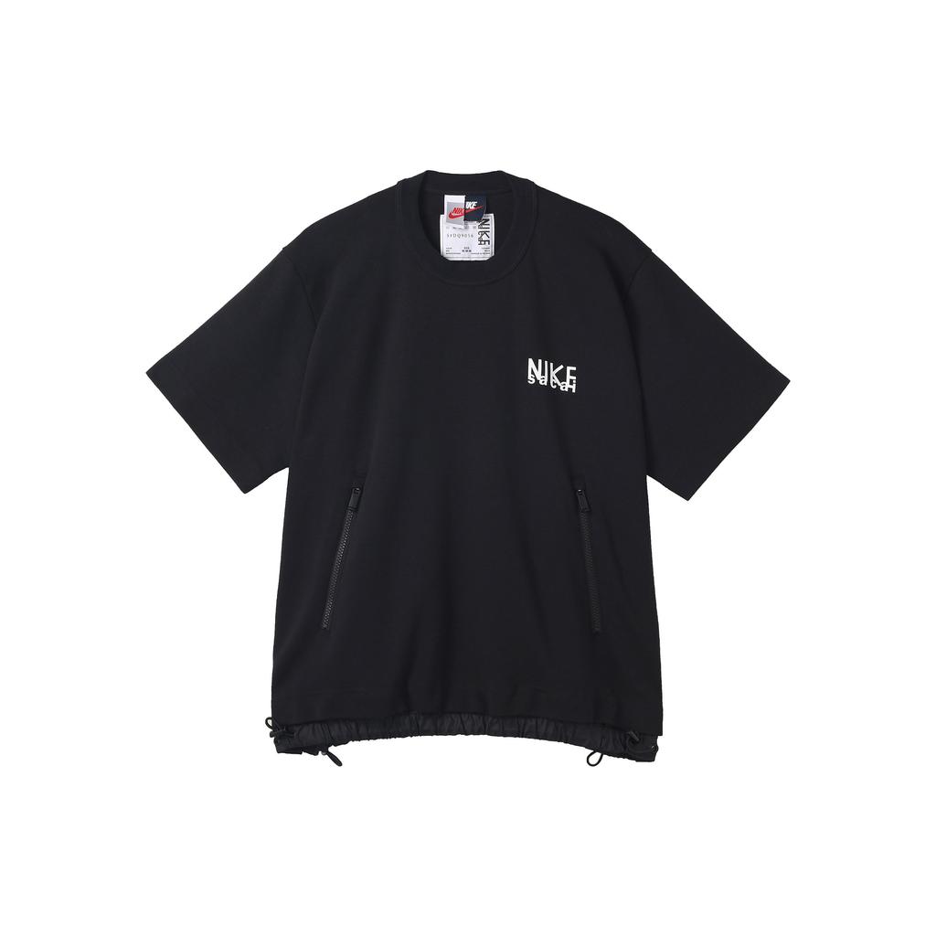 Nike Sacai Collaboration Small Logo Pocket Drawstring Short Sleeve T-Shirt Unisex Tops Black DQ9056-010