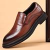 2024 New British Style Men's Carved Brogue Business Casual Leather Slip-On Shoes