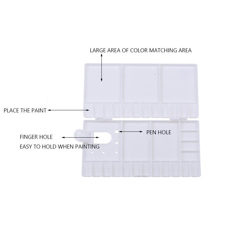 Художественная пластиковая палитра 33 сетки Многофункциональные акварельные краски Пустая коробка с откидной крышкой Палитра для искусства Гуашь Акриловая живопись Художественные принадлежности
