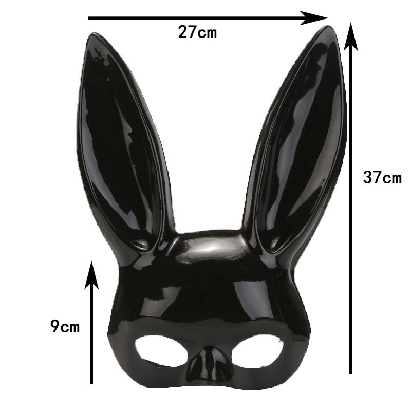 Novetly Colorful Glowing Rabbit Mask luminous Bunny Girl mask sexy nightclub Waiter mask for Halloween Light up Cosplay Props