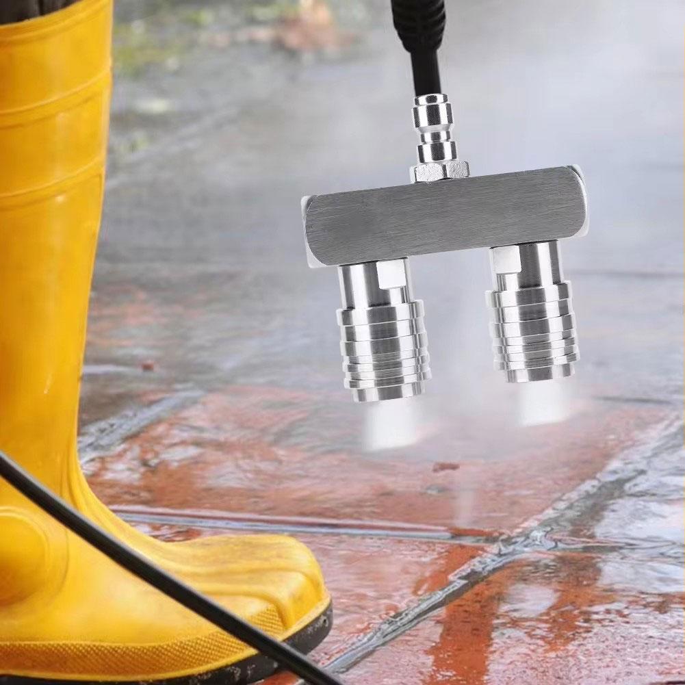 НОВАЯ 2-в-1 двухголовая насадка для мойки высокого давления, высококачественная 1/4 самоблокирующаяся насадка для мойки высокого давления S1T2