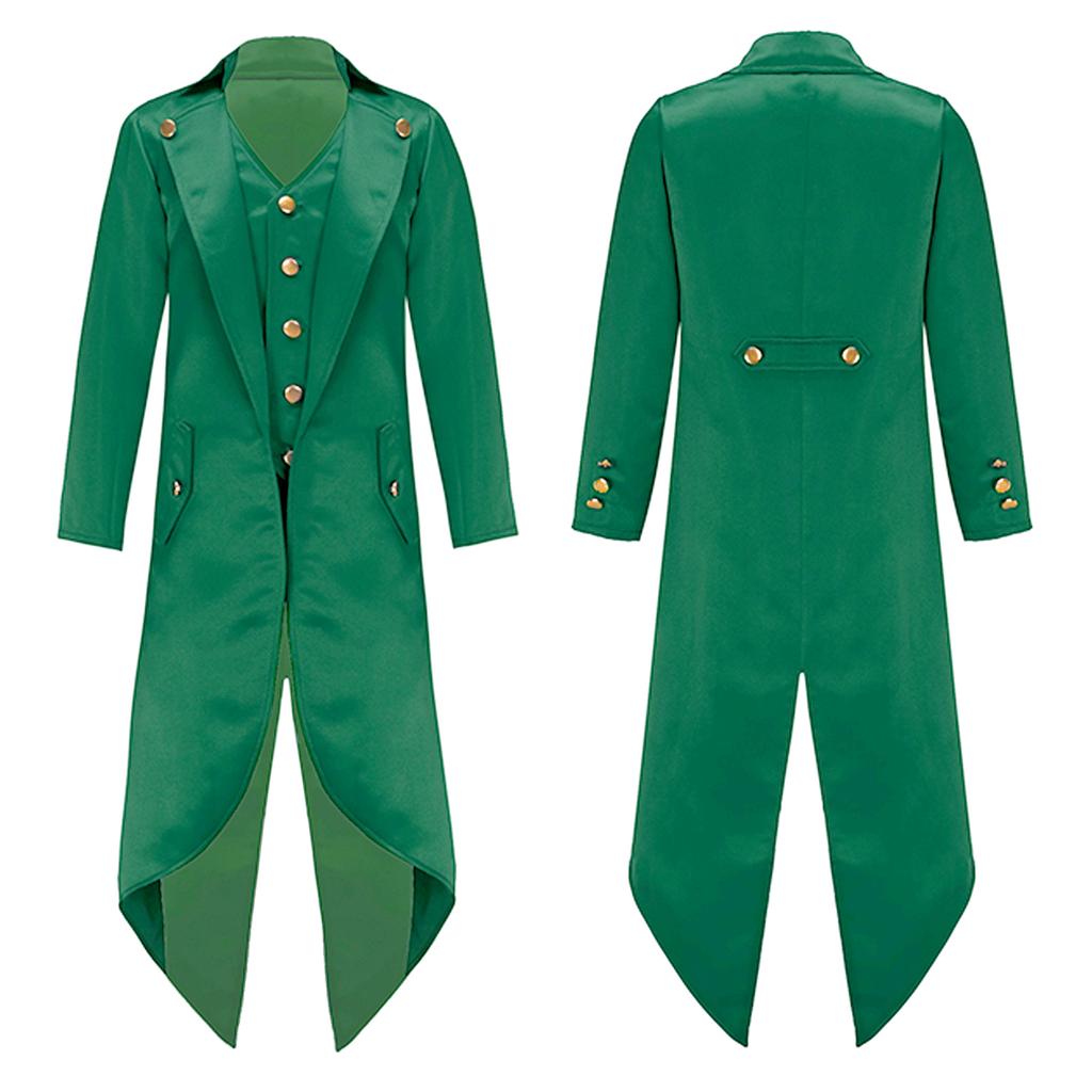 Дети Мальчики Девочки Хэллоуин Косплей Клоун Фокусник Костюм Фрак Смокинг Средневековый Ренессанс Стимпанк Поддельный Двухсекционный Дизайн