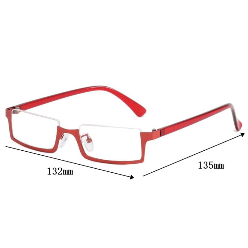 Оправа для очков Y2K в стиле японского аниме, маленькая квадратная, для косплея, красная полуободковая оправа, без линз, металлическая прямоугольная оправа