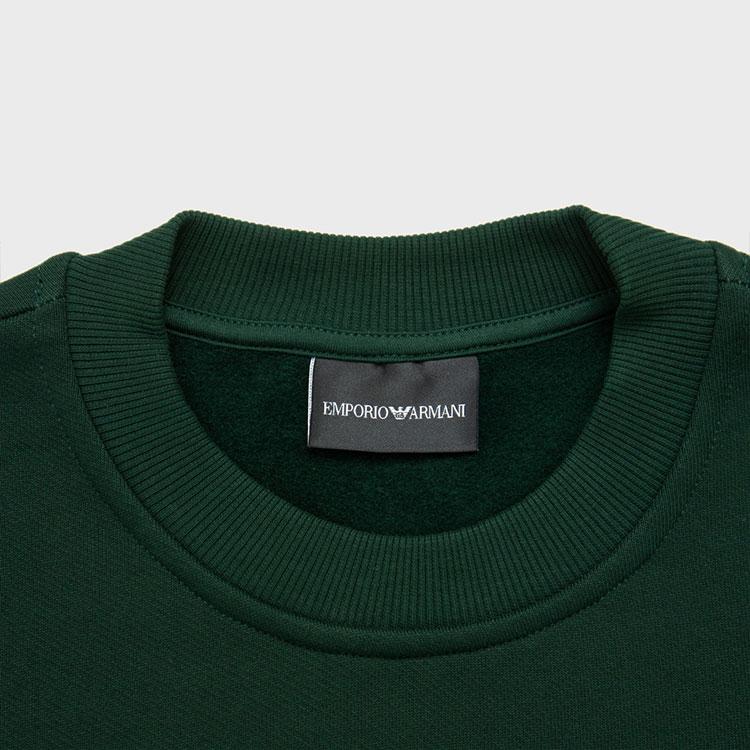 Emporio Armani Свитшот мужской с принтом логотипа FW24, с круглым вырезом, с длинным рукавом, зеленый 6D1M95-1JTAZ-0565