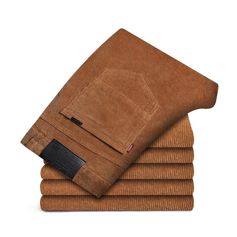 Коллекция осень/зима 2024 года, 6 цветов, вельвет, высококачественные деловые мужские повседневные вельветовые брюки, модные повседневные брюки