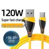 Сверхбыстрый зарядный кабель Type-C мощностью 120 Вт для Apple 15/16, Huawei, Honor, 6A Flash Charge