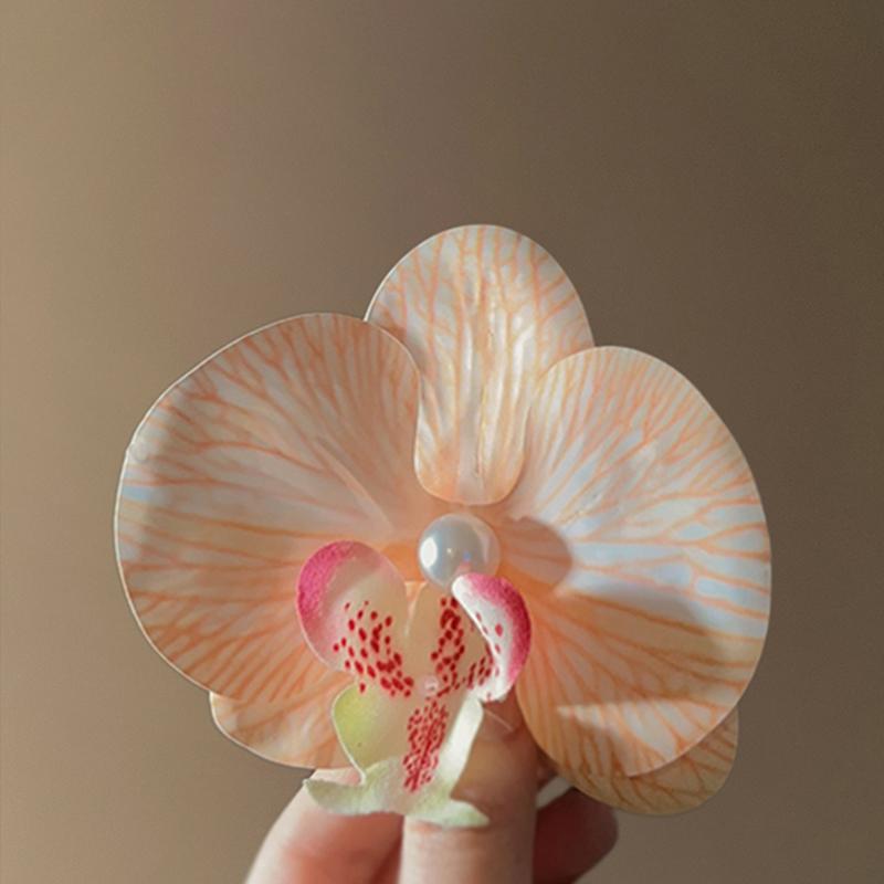 Заколка для волос с гавайским цветком фаленопсиса для женщин и девочек, заколка для волос с челкой в виде цветка орхидеи, аксессуары для волос BB