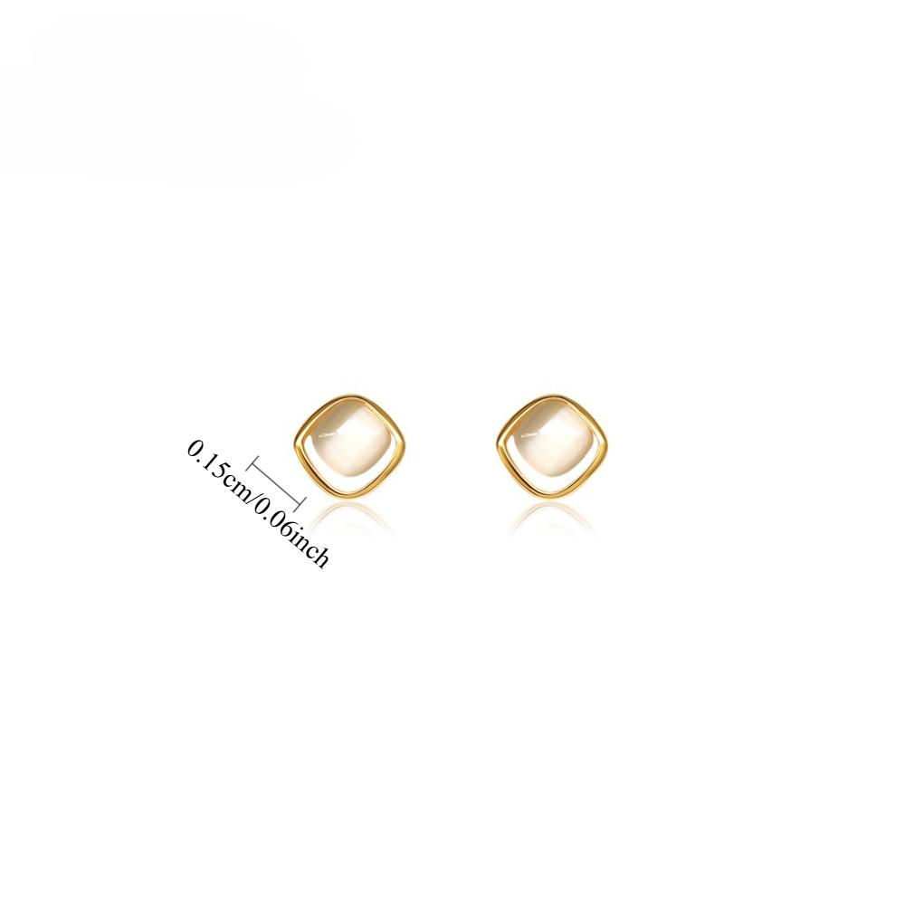 Diamond stud earrings femininity French geometric fashion earrings