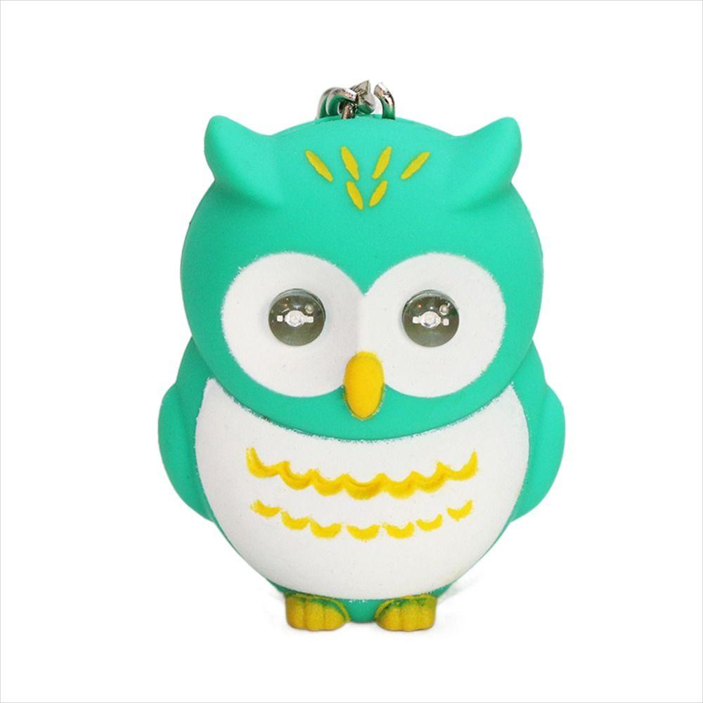 Женский мужской мини-светильник, сумка, подвеска, автомобильный брелок, брелок в виде совы, звуковой свет, светодиодный брелок