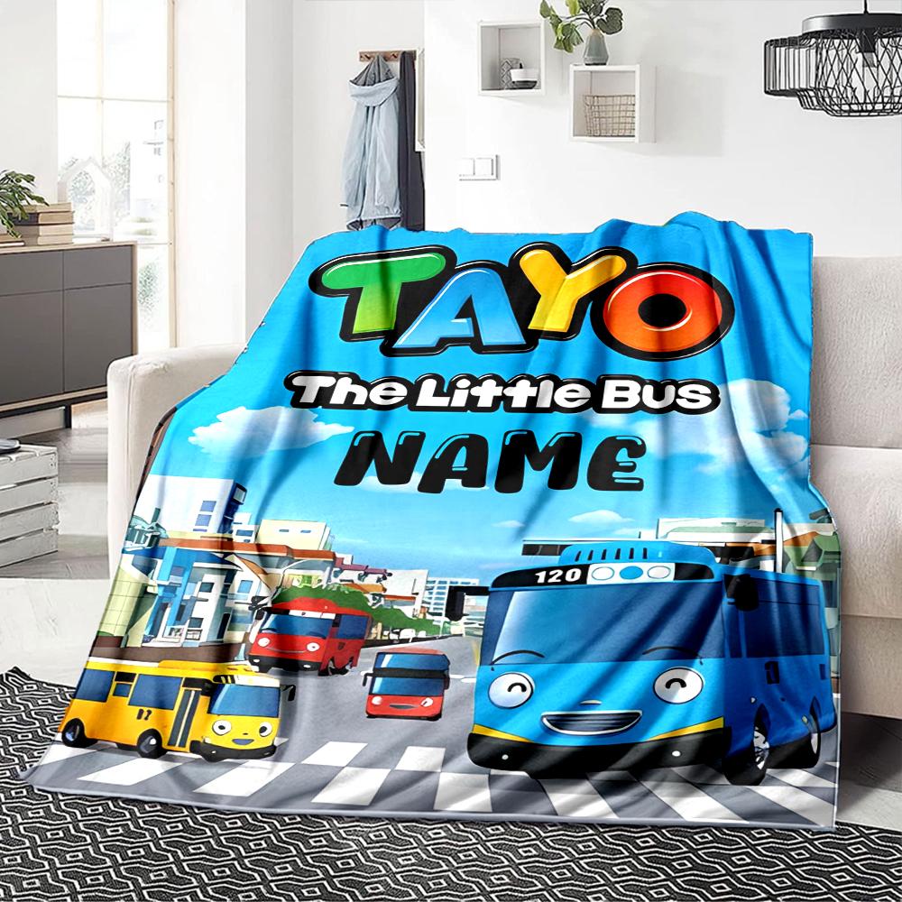 Custom Name Tayo'S Rainbow Friends Party Blanket For Couch Bed Plush Cozy Fuzzy Blanket Super Soft Warm Blankets For Fall And Winter 091648