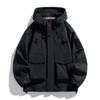 Men's Hooded Jackets Fashion Loose Outwear Male Solid Waterproof Outdoor Bomber Jacket  Casual Couple Streetwear Tops