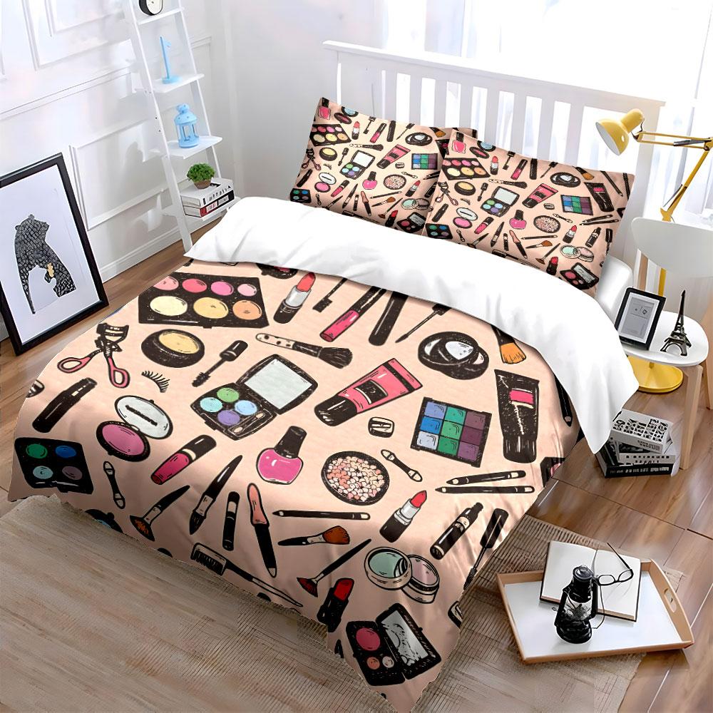 Makeup Tools Pattern Bedding Set Bedding Duvet Cover Set Duvet Cover Pillowcases (1 * Duvet Cover 2 * Pillowcases, without duvet insert)