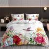 3pc Garden-Inspired Duvet Set – Elegant Floral & Bird Print, Ultra-Soft & Breathable, Ideal for Home and Guest Room Comfort