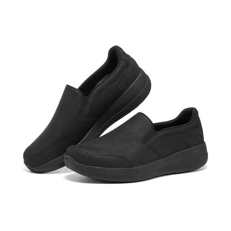 Skechers Go Walk Stability Кожаные Удобные Слипоны Спортивные Низкие Повседневные Кроссовки Мужские Черный 216173-BBK