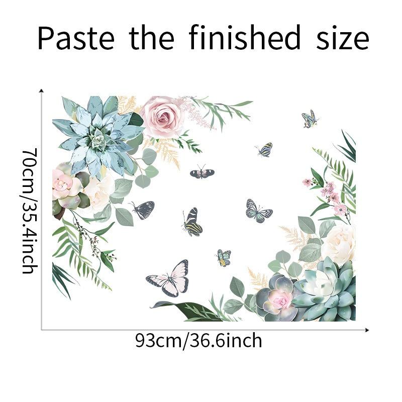 Новая зеленая наклейка на стену, домашний декор, наклейки на стены гостиной, цветы, тропический лист, настенное искусство, декор в виде бабочки, обои с тропическими листьями