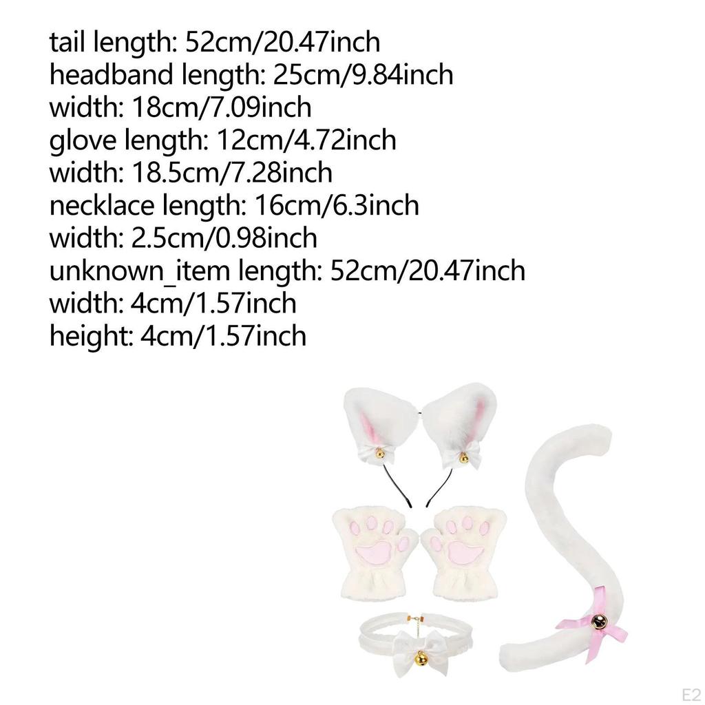 Комплект костюма кошки для косплея: милый ободок и хвост с шейным платком,