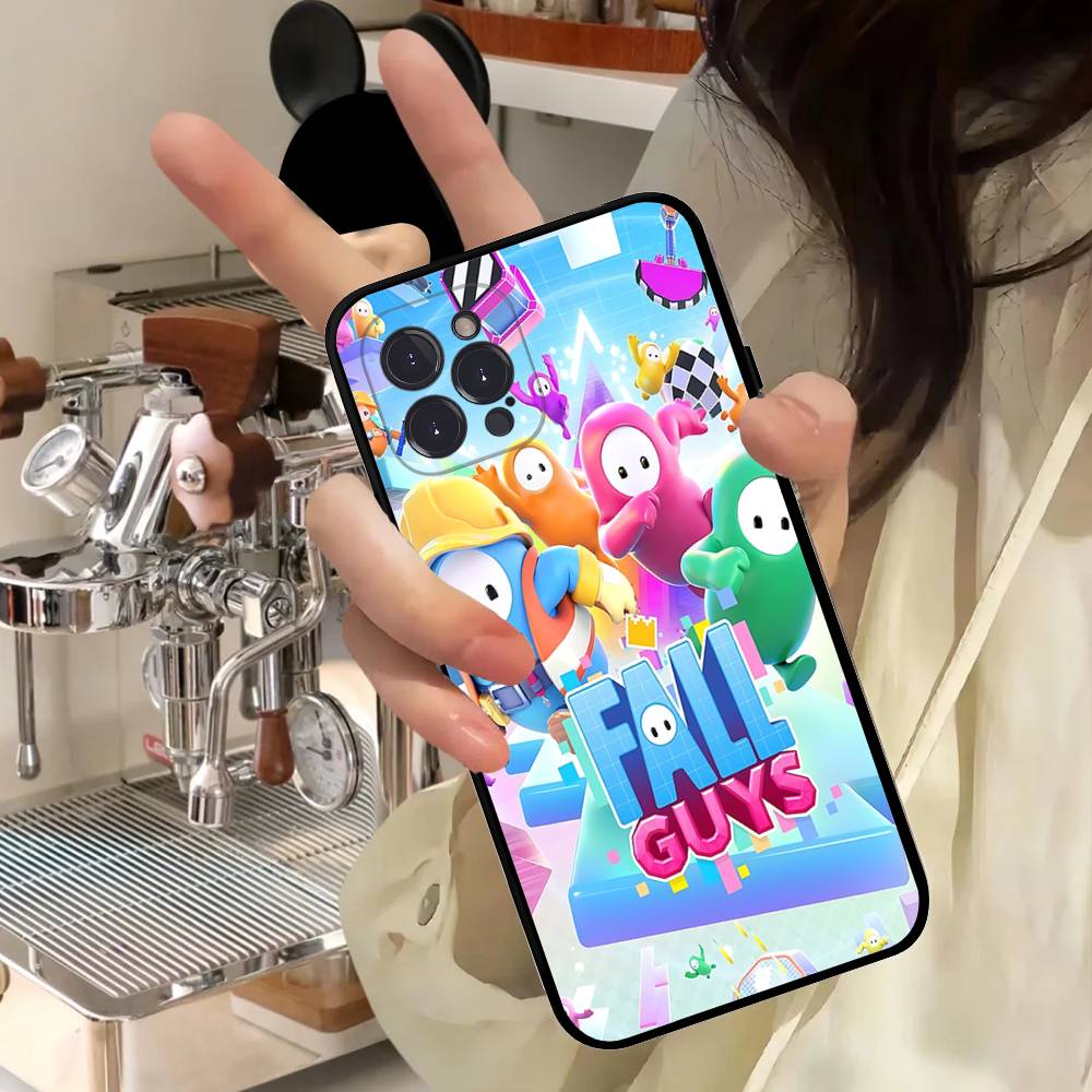 F-Fall G-Guys Party Game Phone Case For IPhone 17 16 15 14 13 12 11 Pro Max Plus Mini Silicone Black Cover