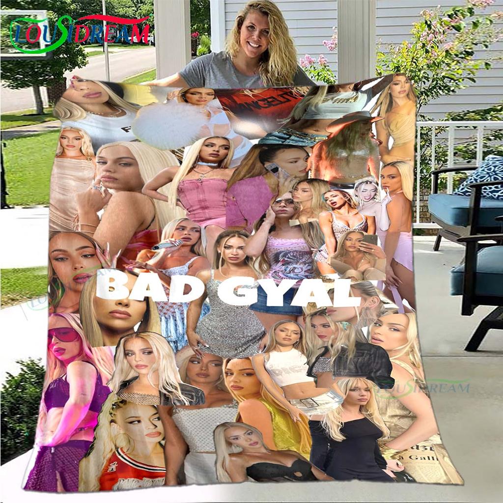 Fashion Spain Female singer B-bad G-Gyal Four Seasons Blanket Sofa Cover Travel Bed Plush Blanket Office Break Blanket Gift