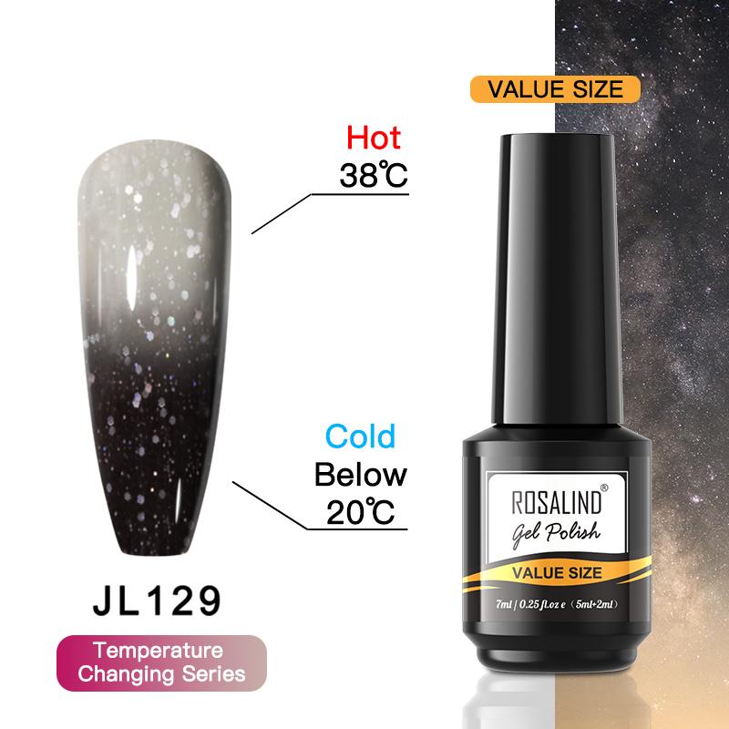 ROSALIND Блестящий лак для ногтей Soak Off UV Гель-лак для ногтей Меняет цвет с температурой Модные гели для ногтей
