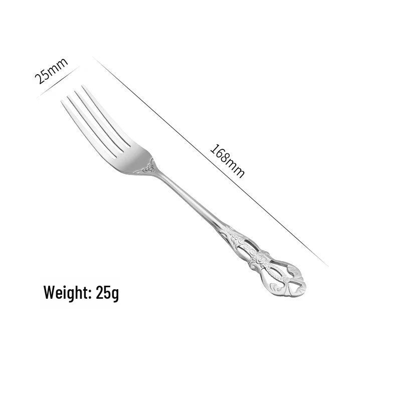 Набор столовых приборов из нержавеющей стали в европейском стиле с полым рельефным дизайном: Королевский нож, вилка и ложка.