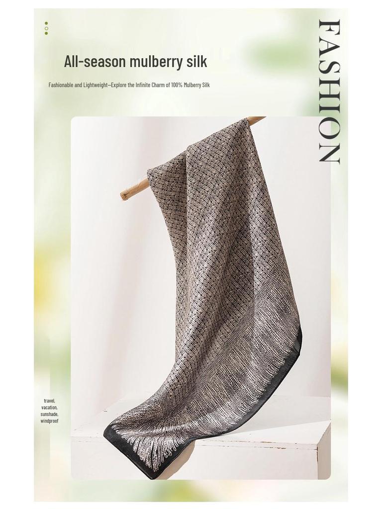 High-Quality Women's Silk Scarf: Elegant, Versatile Neck Warmer for Autumn and Winter