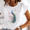 (Asian Size) Clothing Ladies Casual Lovely Cute Flower Women Tee Top Short Sleeve T Shirt Fashion Print Lady Female Graphic T-shirts