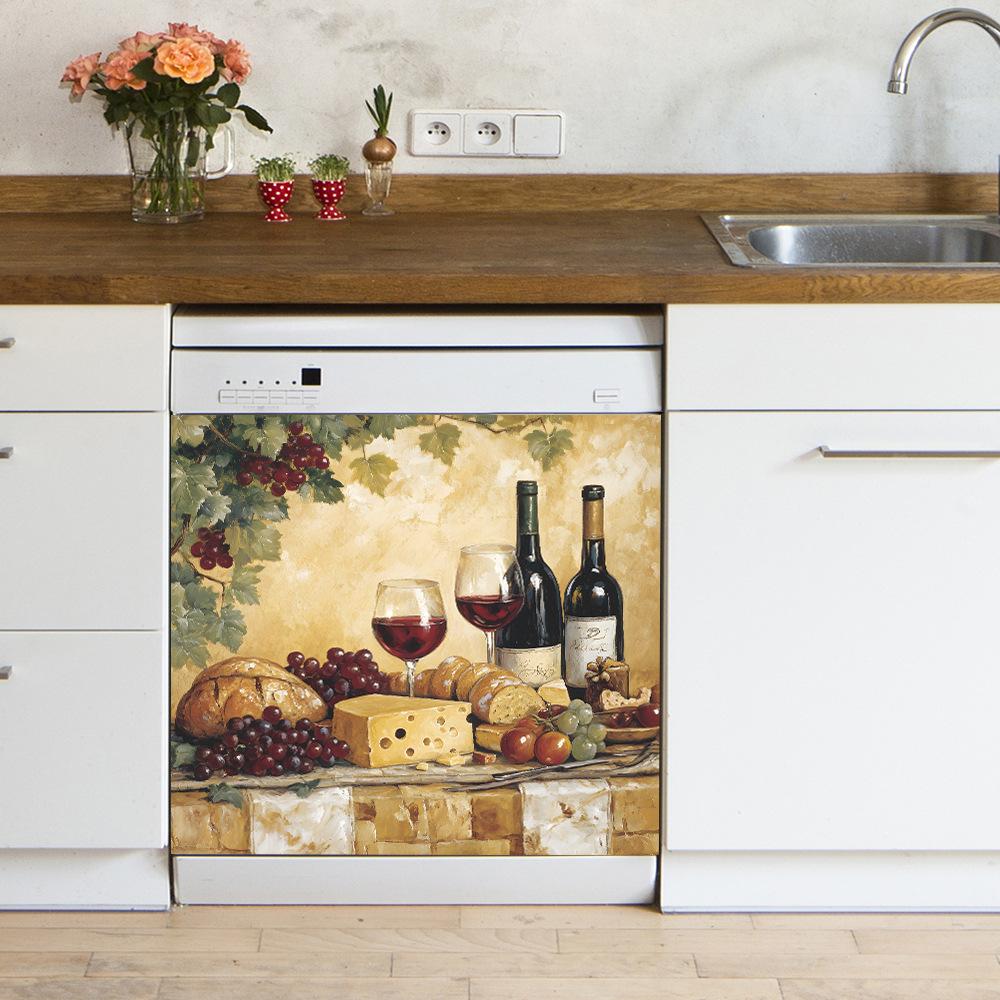Еда и вино Стол Плакат Кухня Ресторан Варочная панель Фон Ландшафтный дизайн Декоративные наклейки
