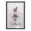 Tańcząca Balerina - Różowa Magia Tańcząca Balerina - Różowa Magia, 70X100 Cm, Rama Drewniana Ciemny Brąz, Papier Matowy 230 Gsm