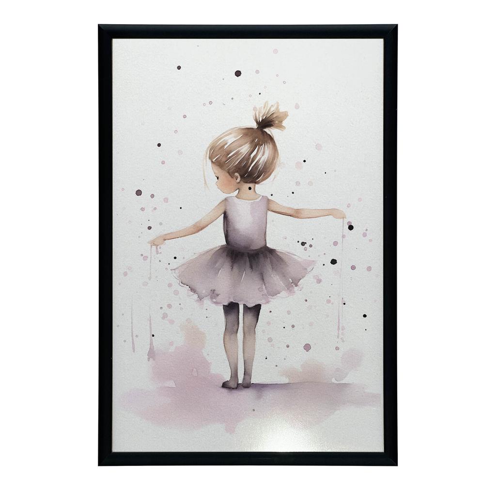 Tańcząca Balerina - Różowa Magia Tańcząca Balerina - Różowa Magia, 70X100 Cm, Rama Drewniana Ciemny Brąz, Papier Matowy 230 Gsm