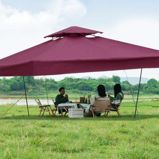 300x300 см беседка для гриля сменный тент крыша водонепроницаемая ткань Оксфорд двухъярусная беседка для барбекю