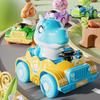 Kids Dinosaur Car Toy Press Go Inertia Drive Detachable Dino Racing Vehicle 0-3 Toddlers Boys Girls Educational Cartoon Dinosaur Truck Toy