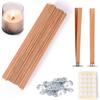 80PCS Candle Making Kit Candle Wicks with Bases A Sheet Nano Dots Glue Luxury Candle Wooded Wicks Scented Accessories DIY Gifts