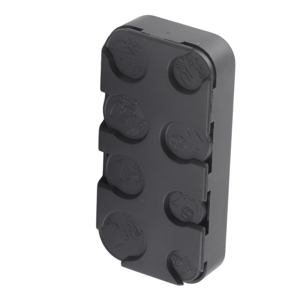 Rectangle Euro Coin Dispenser Plastic Coin Holders Storage Box Organizer Car Use