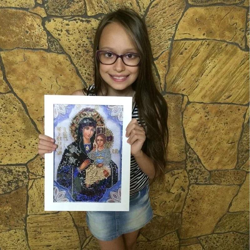 Holy Virgin Mary 5D DIY Diamond Painting Crystal Orthodox Icon Figurine Decorative Cross-stitch Fashion Religion Paintings