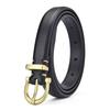 Woman Pu Fashion Leather Belt With Round Metal Buckle For Casual And Office Wear