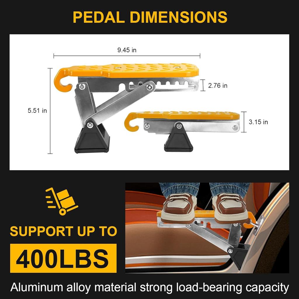 Universal Car Door Step SUV Truck Foldable Door Latch Step with Adjustable Angle for Car Roof Access